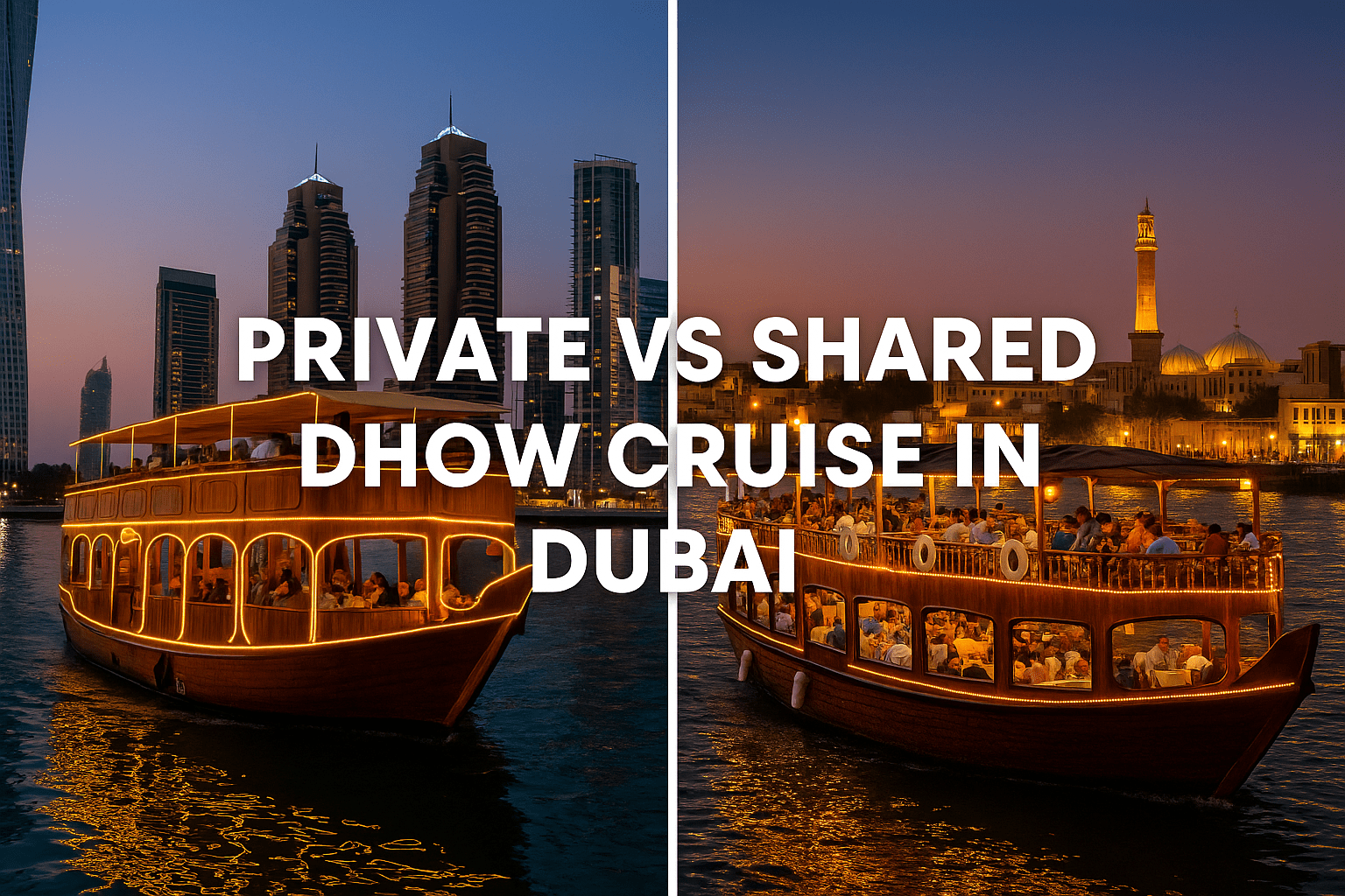 Private vs Shared Dhow Cruise in Dubai