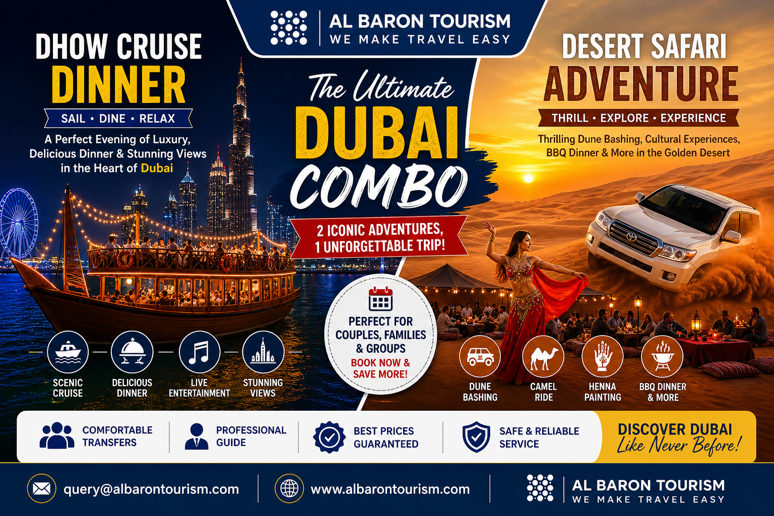 Dhow Cruise Dubai vs Desert Safari